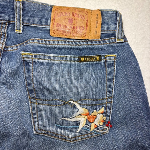VTG Lucky Brand Lil' Maggie Embroidered Jeans Sz 8/29 Made in USA Low Rise Flare - Picture 8 of 10